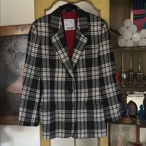 ❤️Vintage Moschino Cheap + Chic Plaid + Hearts Jacket